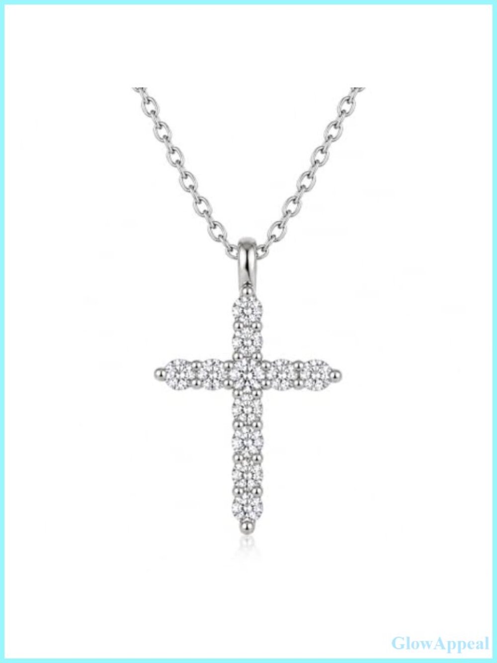 925 Sterling Silver Cross Necklace 5A Cubic Zirconia Pendant Adjustable